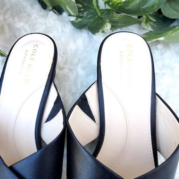 Cole Haan Black Leather Wedge Platform Grand 360 Criss- cross - Picture 6 of 10